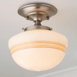 Striped Schoolhouse Semi-Flush Ceiling Light