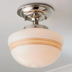 Striped Schoolhouse Semi-Flush Ceiling Light
