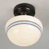 Striped Schoolhouse Semi-Flush Ceiling Light
