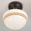 Striped Schoolhouse Semi-Flush Ceiling Light