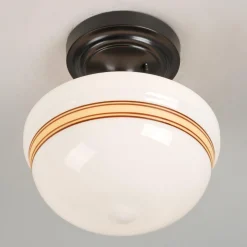 Striped Schoolhouse Semi-Flush Ceiling Light