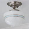 Striped Schoolhouse Semi-Flush Ceiling Light