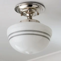 Striped Schoolhouse Semi-Flush Ceiling Light