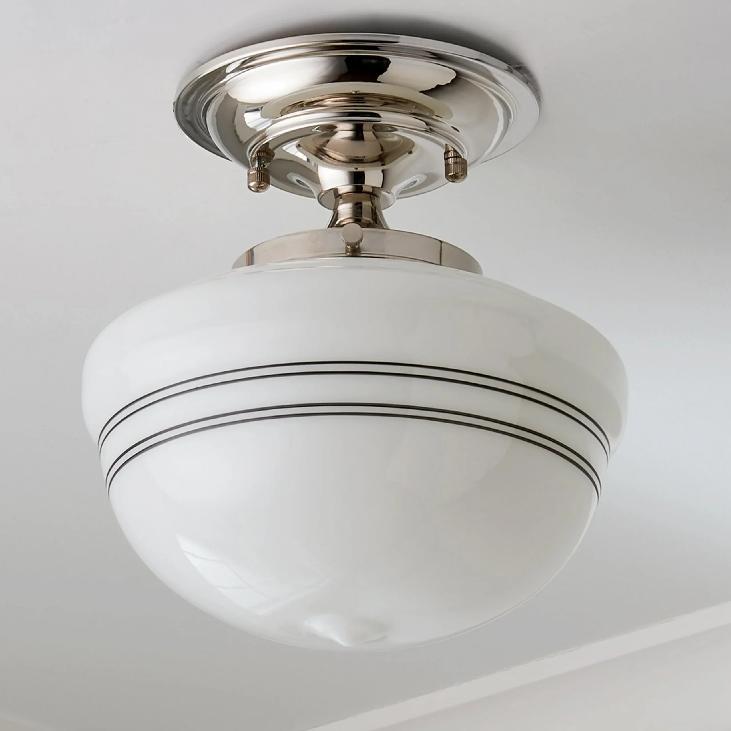 Striped Schoolhouse Semi-Flush Ceiling Light