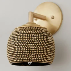 Studded Brass Sconce