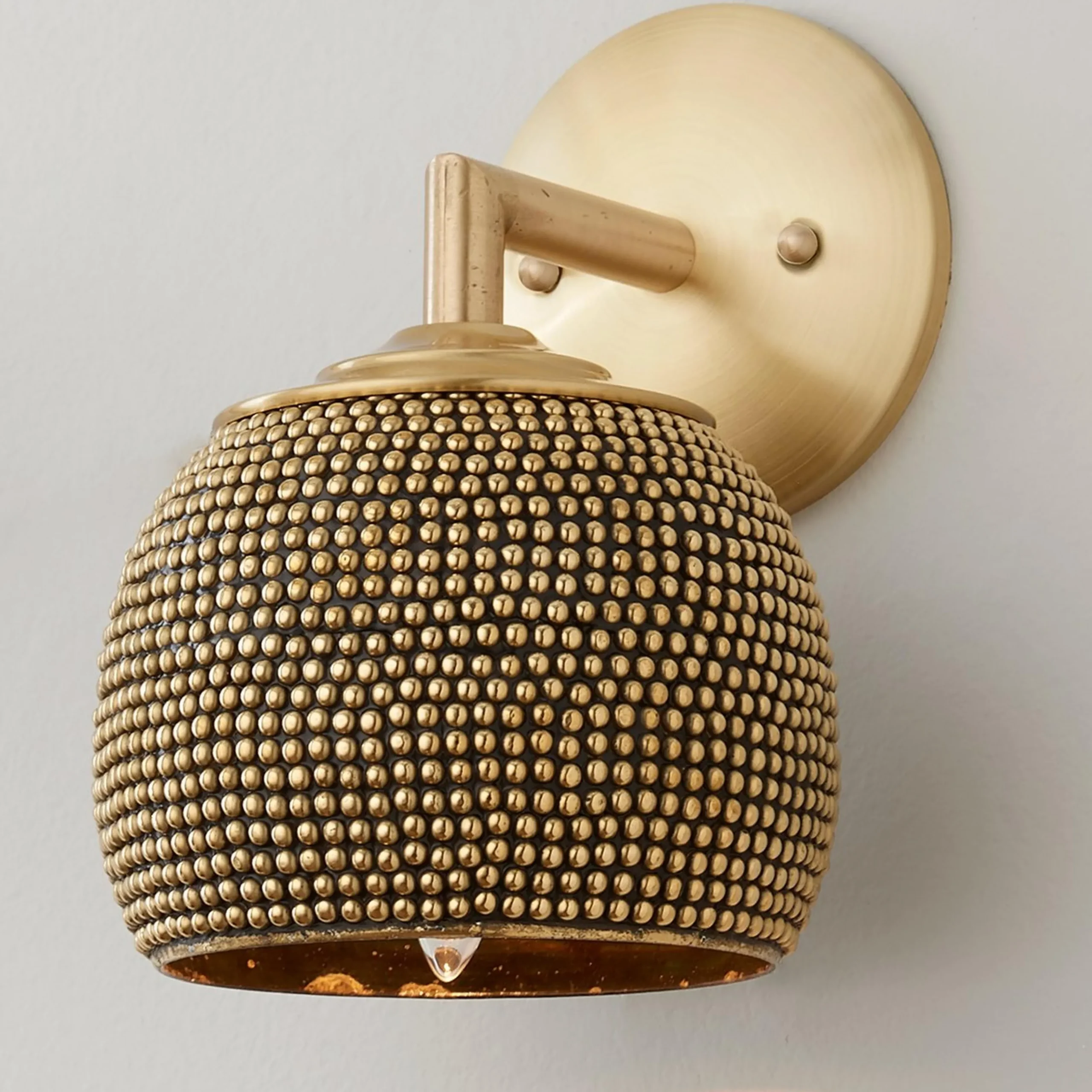 Studded Brass Sconce