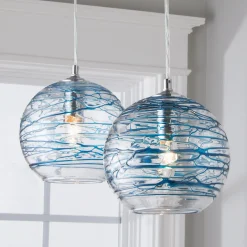 Swirling Glass Globe Pendant
