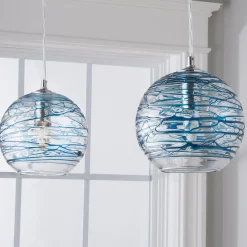 Swirling Glass Globe Pendant