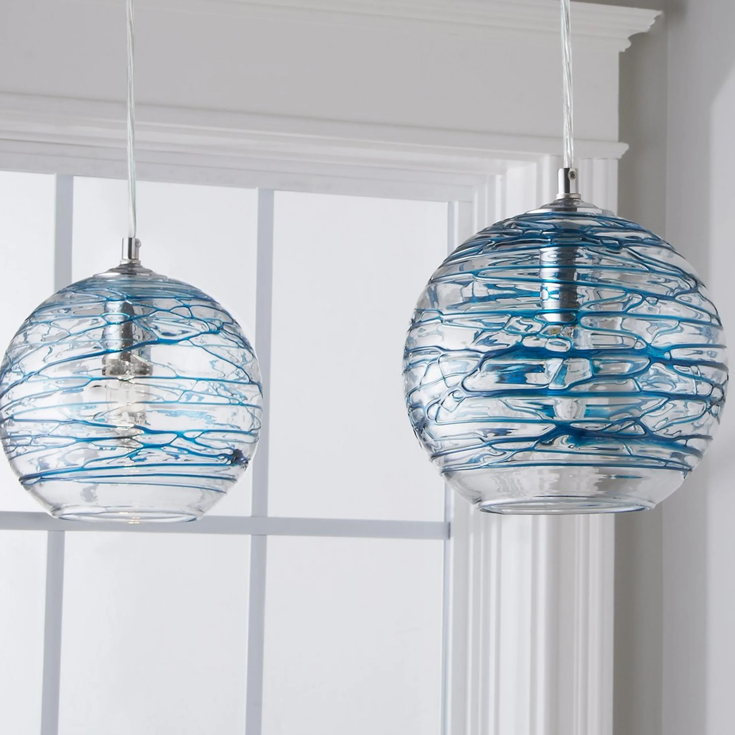 Swirling Glass Globe Pendant
