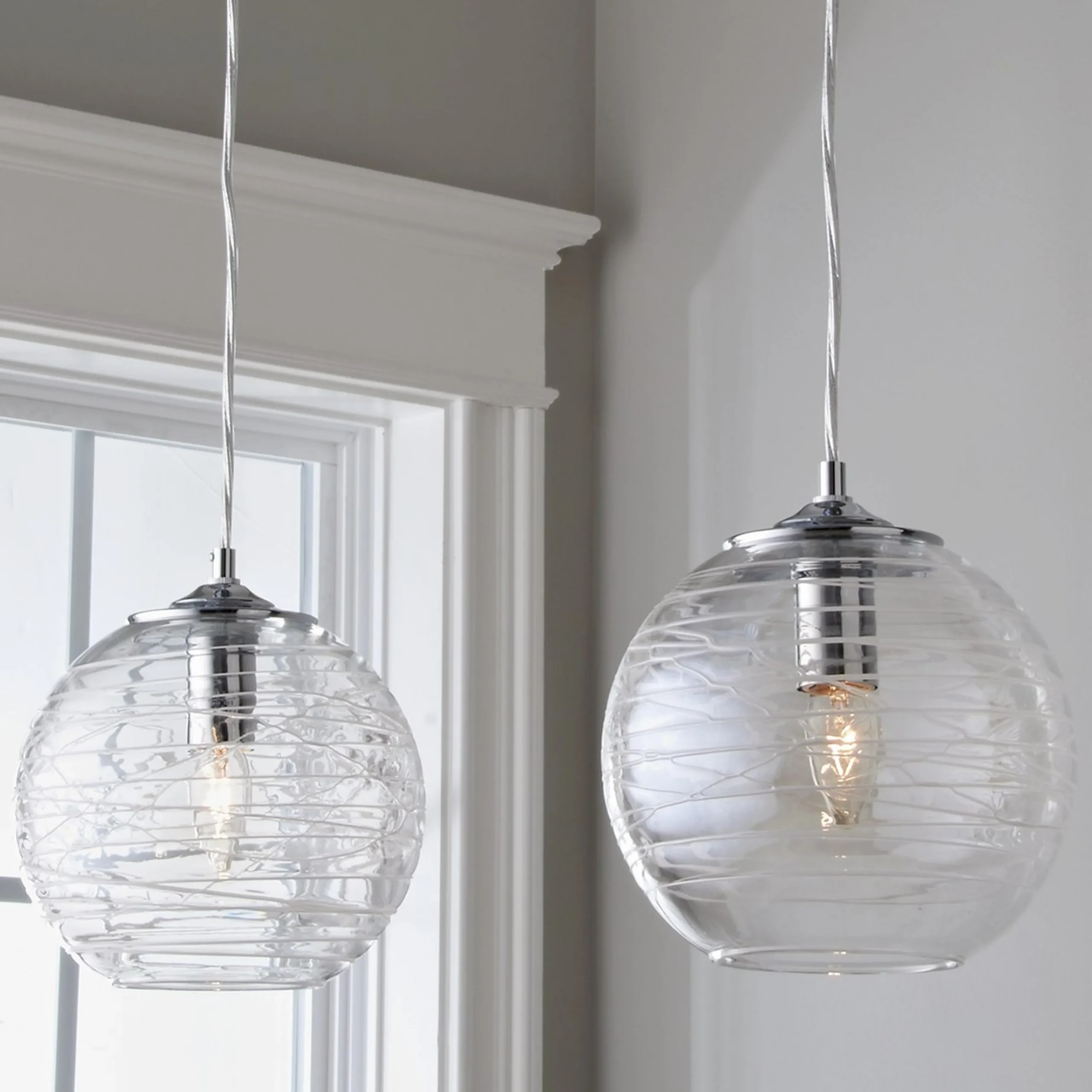 Swirling Glass Globe Pendant