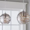 Swirling Glass Globe Pendant