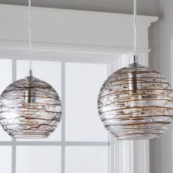 Swirling Glass Globe Pendant
