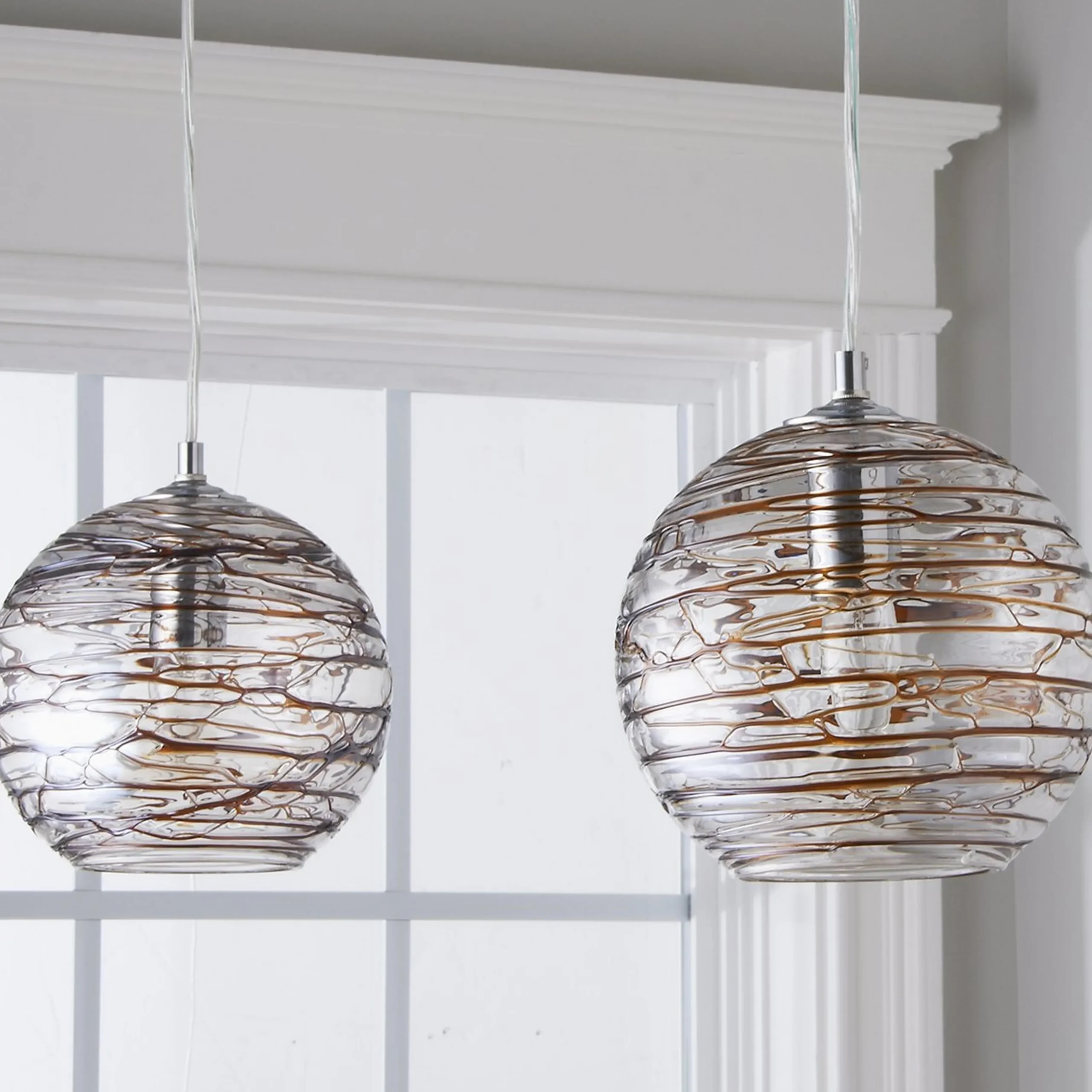 Swirling Glass Globe Pendant