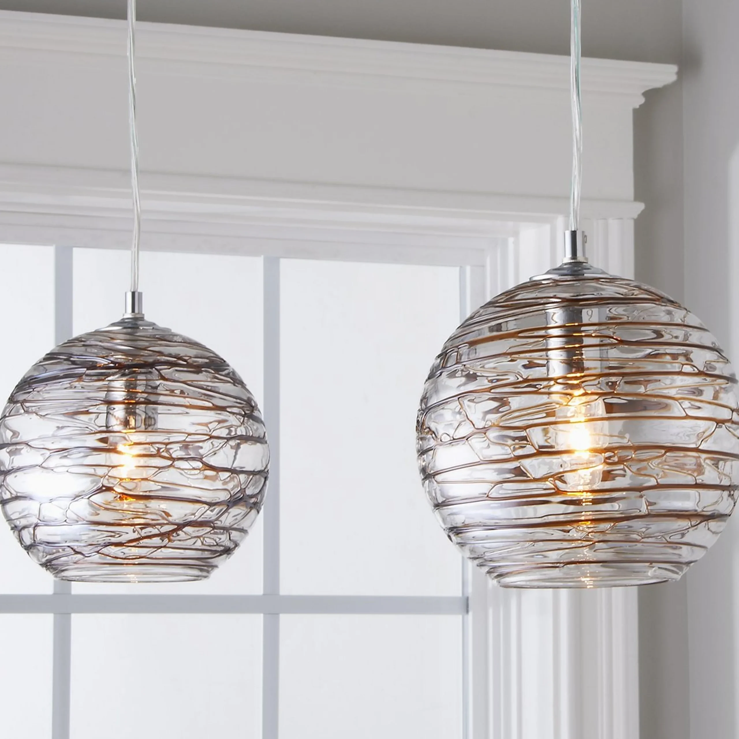 Swirling Glass Globe Pendant