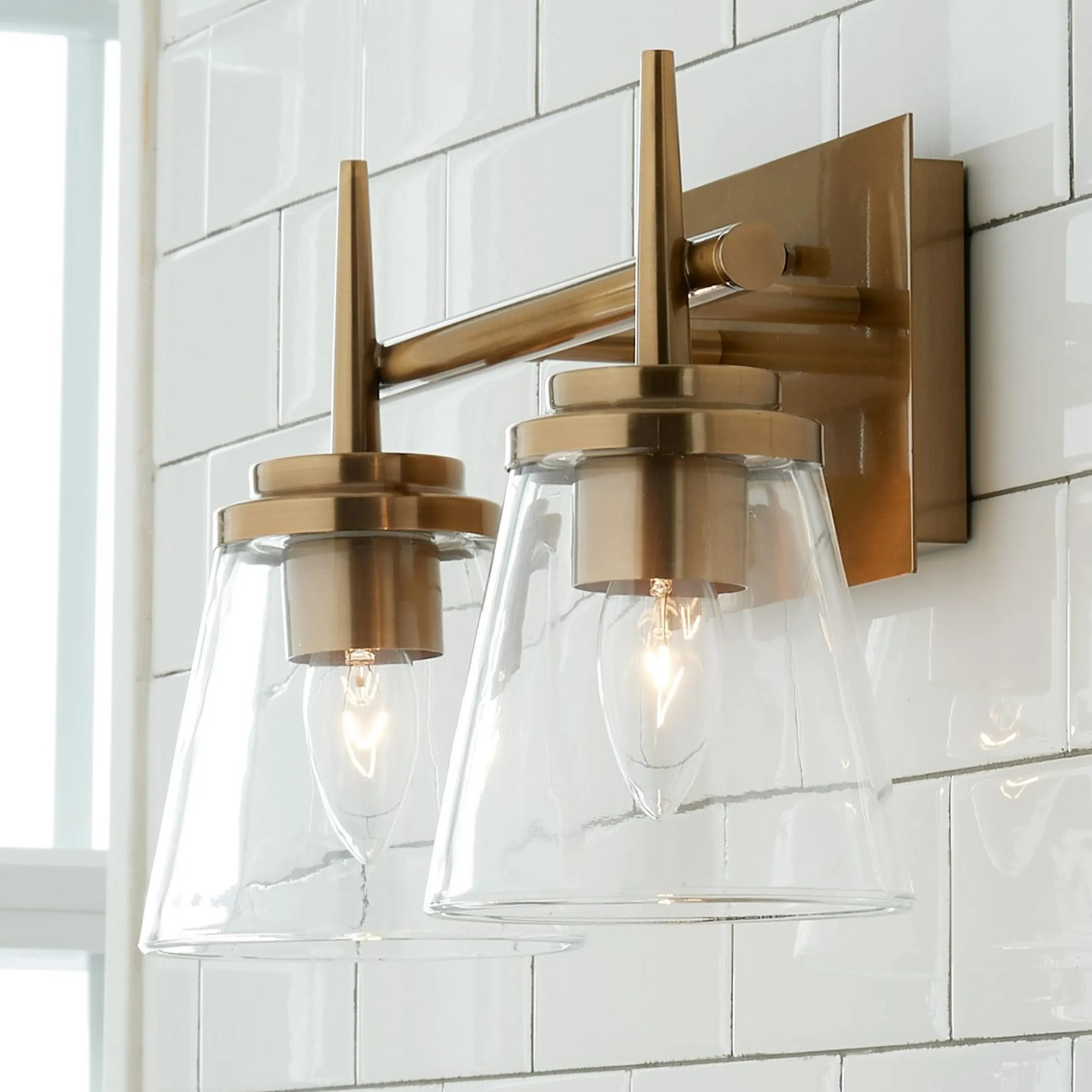 Tapered Spike Vanity Light - 2 Light