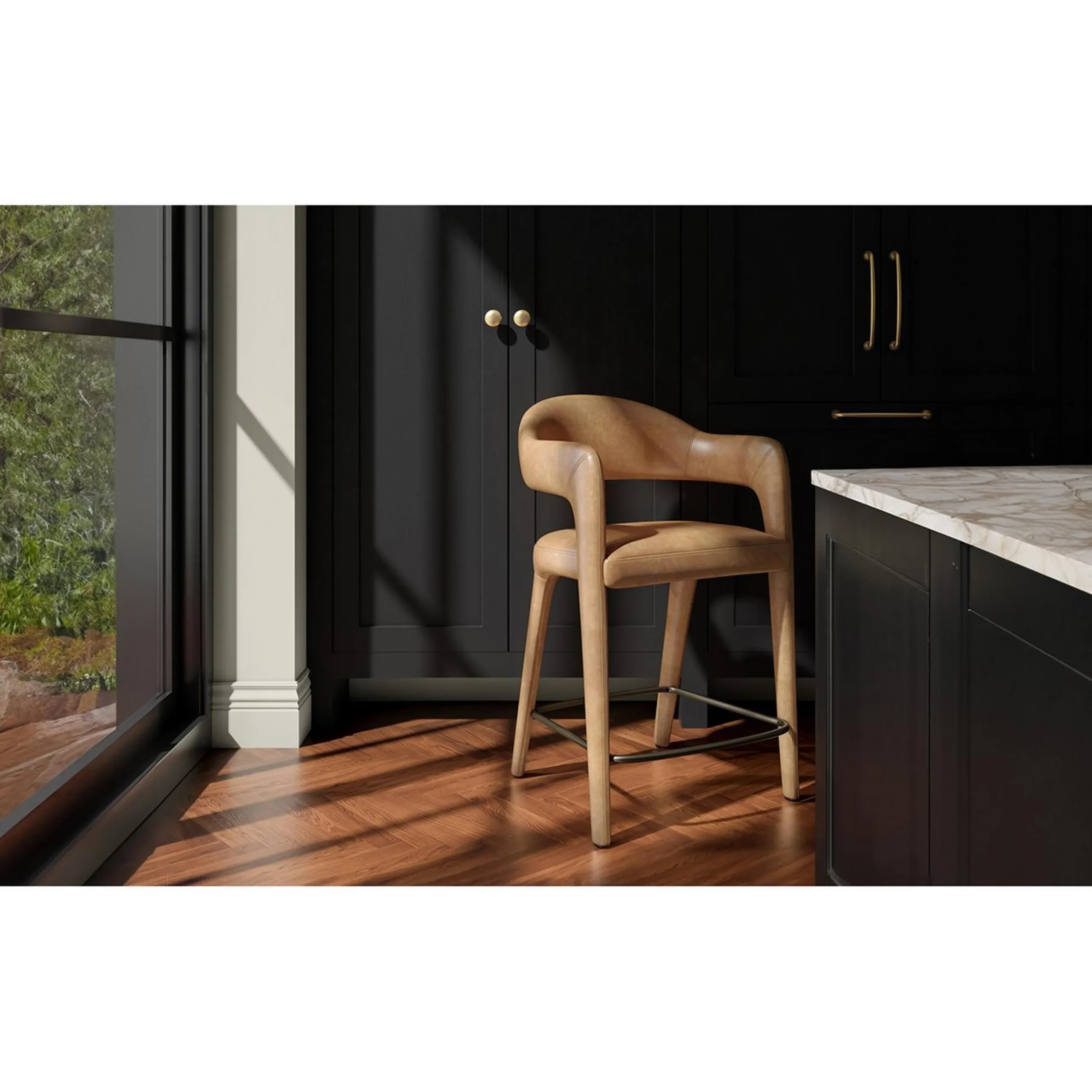 Tati Leather Counter Stool