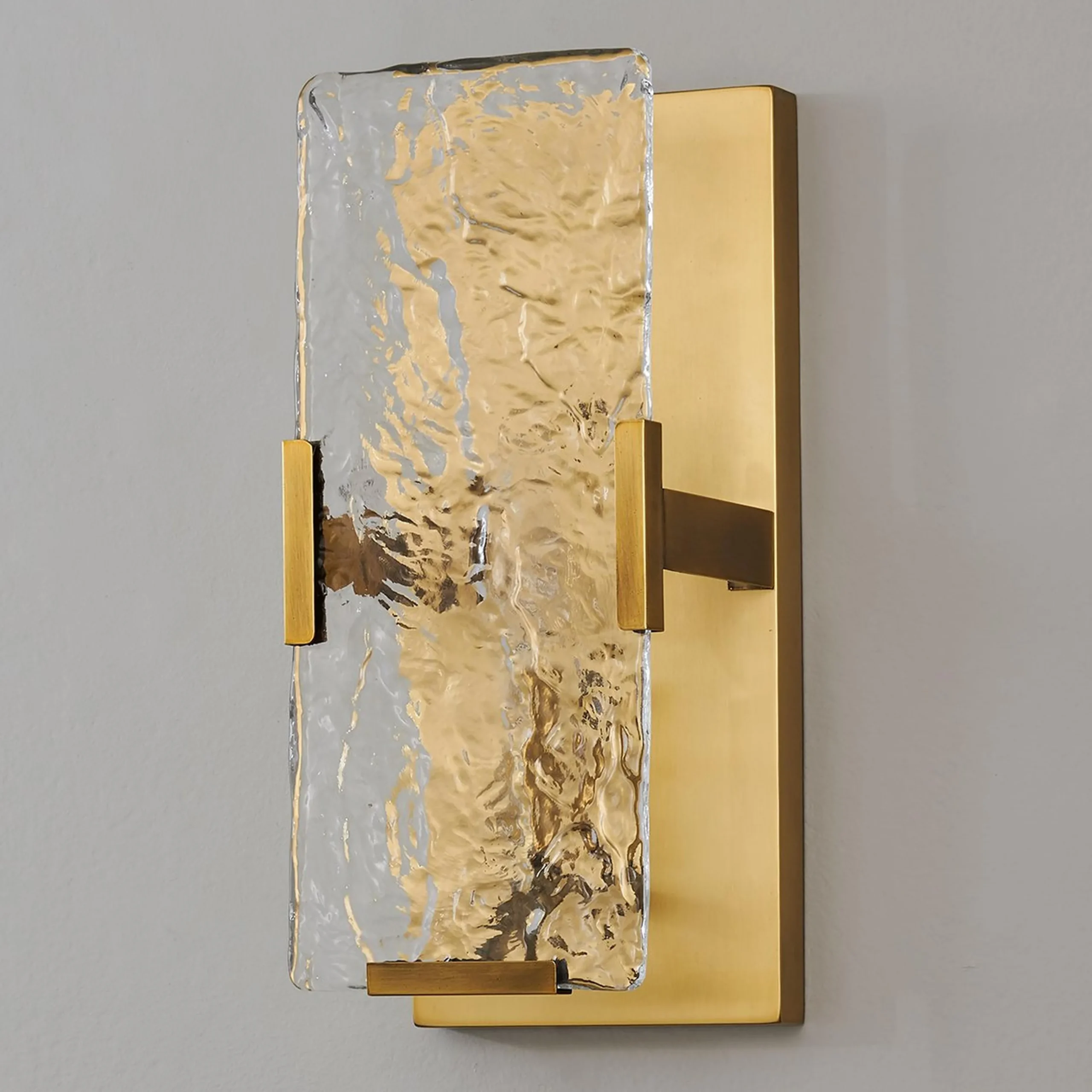 Textured Water Glass Pane Sconce