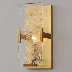 Textured Water Glass Pane Sconce