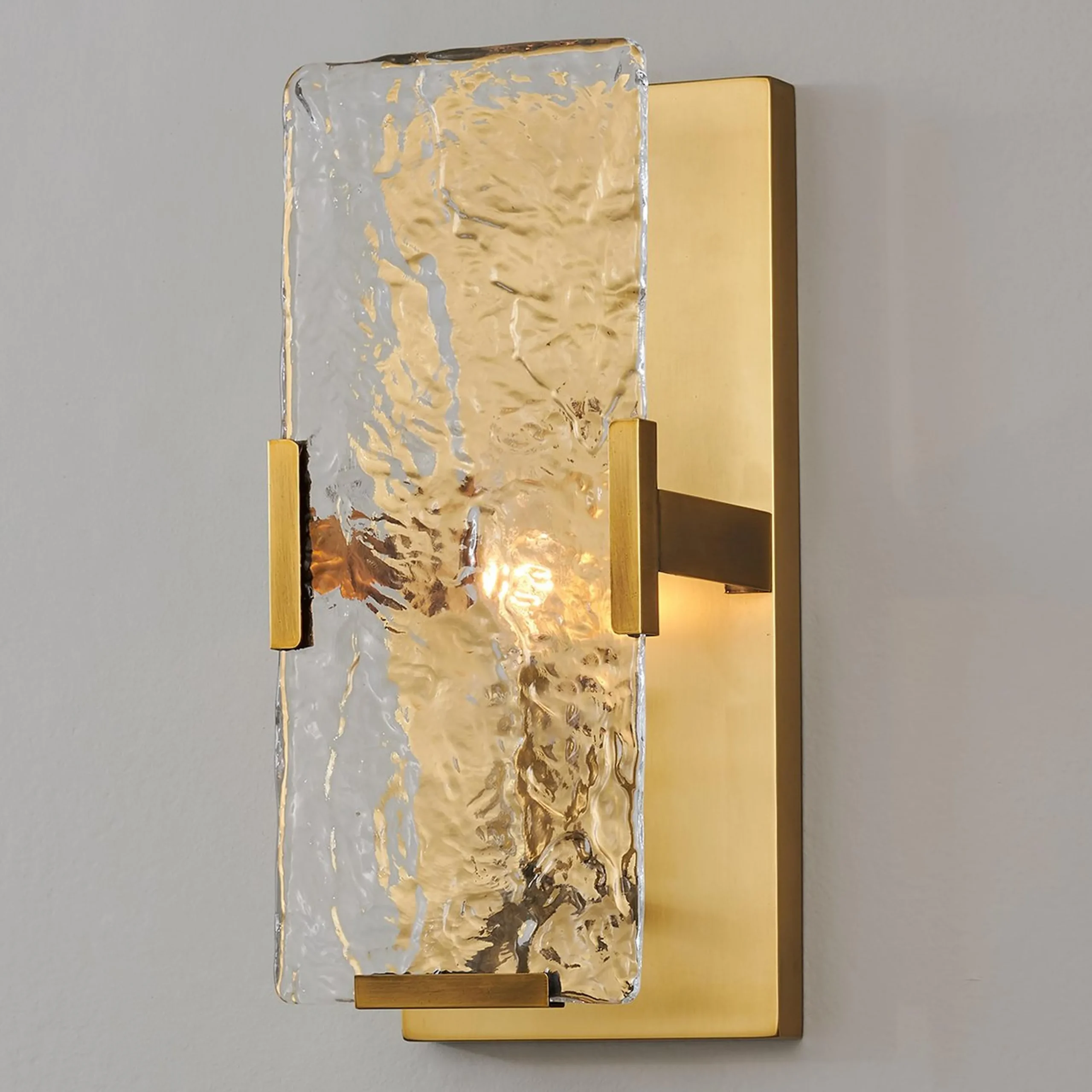 Textured Water Glass Pane Sconce