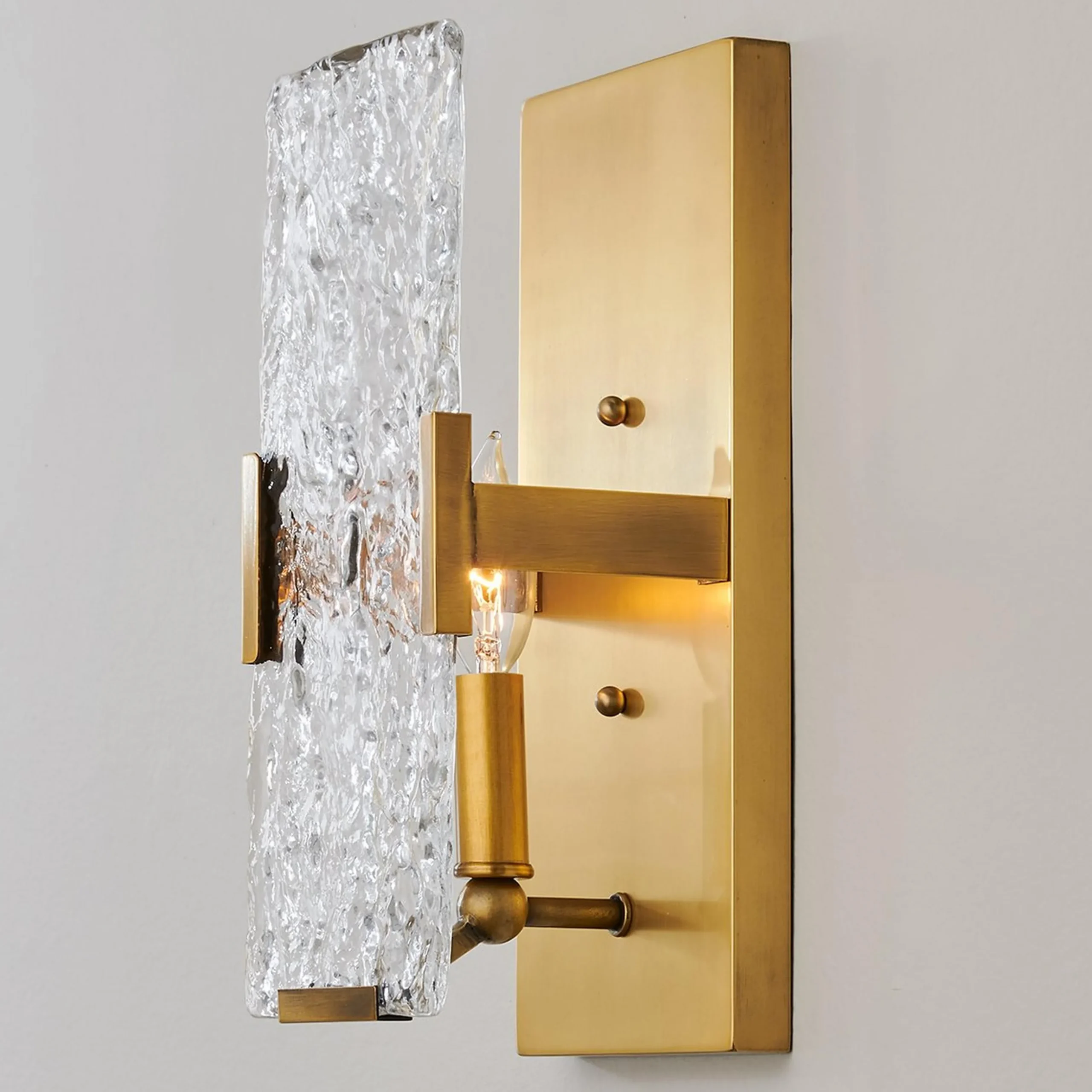 Textured Water Glass Pane Sconce