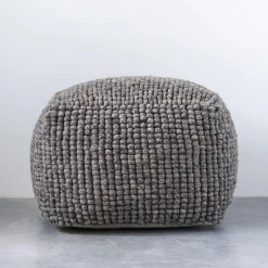 Textured Wool Pouf