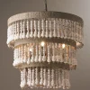 Three Tiered Wood Beaded Chandelier