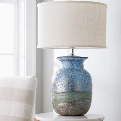 Tidal Pool Art Glass Table Lamp