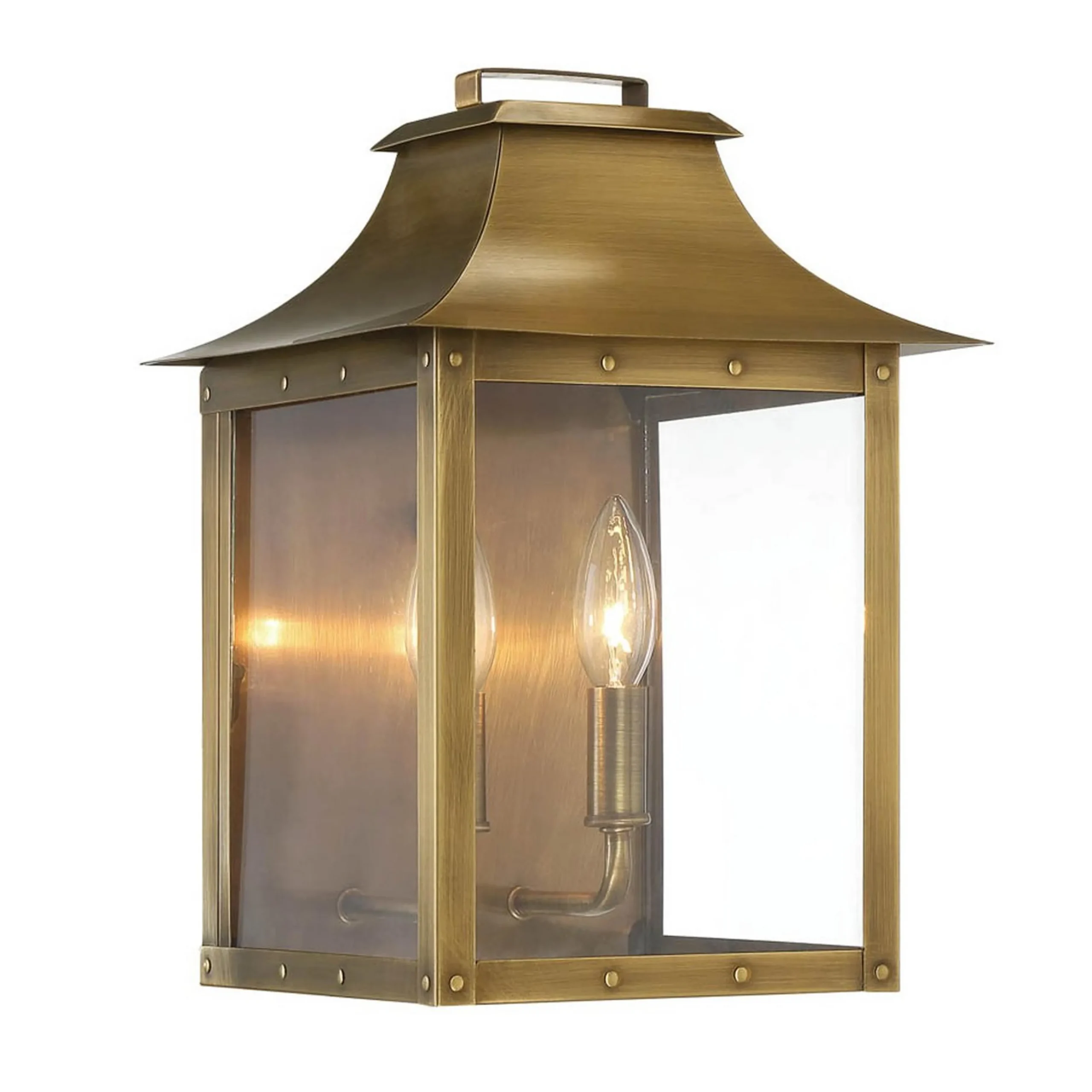 Traditional Studded Framed Box Outdoor Sconce - Large