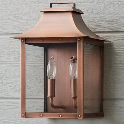 Traditional Studded Framed Box Outdoor Sconce - Large