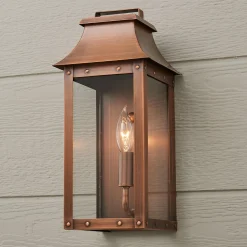 Traditional Studded Framed Box Outdoor Sconce - Small
