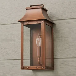 Traditional Studded Framed Box Outdoor Sconce - Small