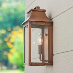 Traditional Studded Framed Box Outdoor Sconce - Small