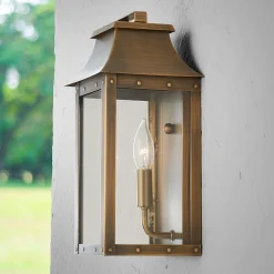 Traditional Studded Framed Box Outdoor Sconce - Small