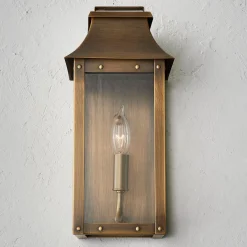 Traditional Studded Framed Box Outdoor Sconce - Small