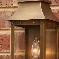 Traditional Studded Framed Box Outdoor Sconce - Small