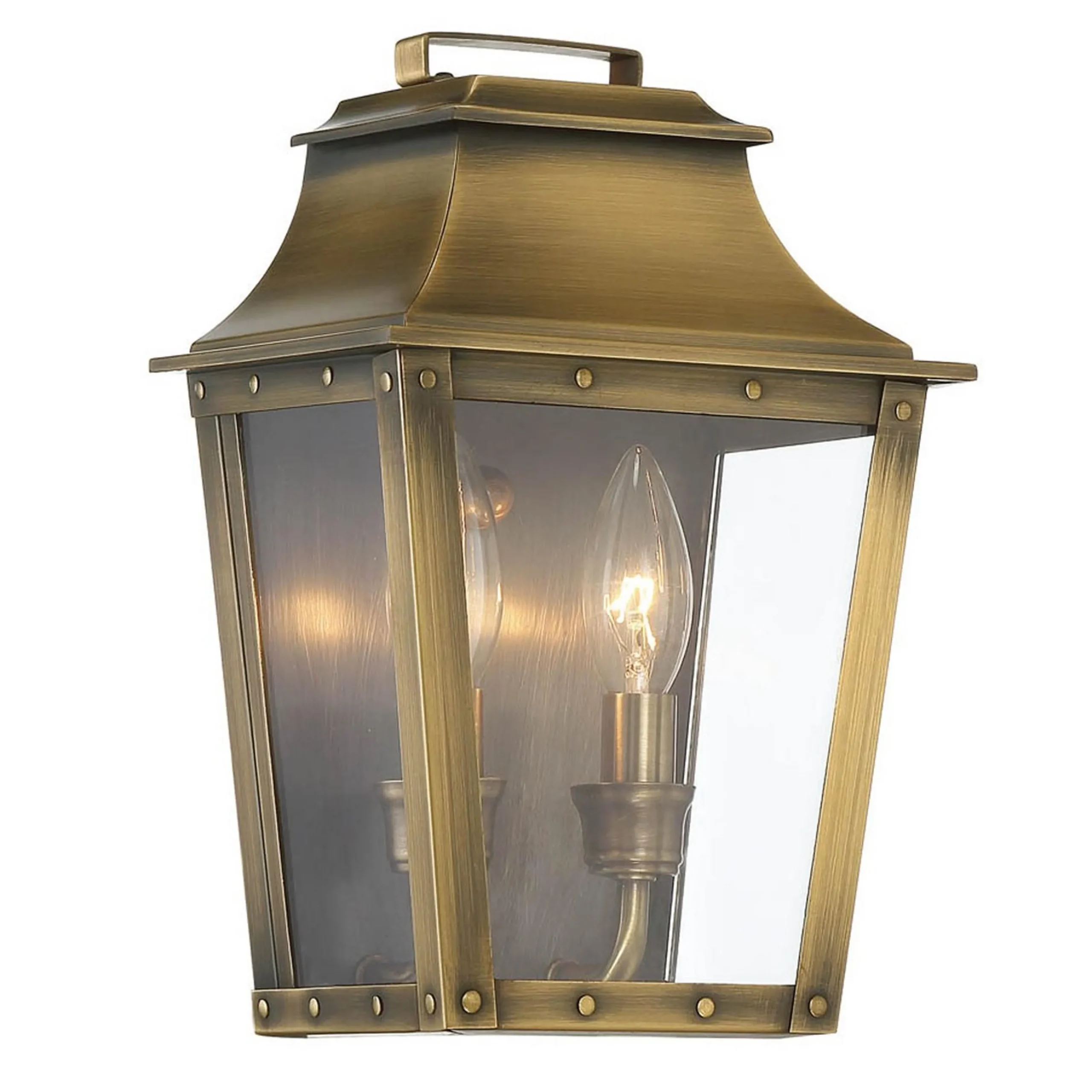 Traditional Studded Tapered Outdoor Sconce - Small