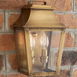 Traditional Studded Tapered Outdoor Sconce - Small