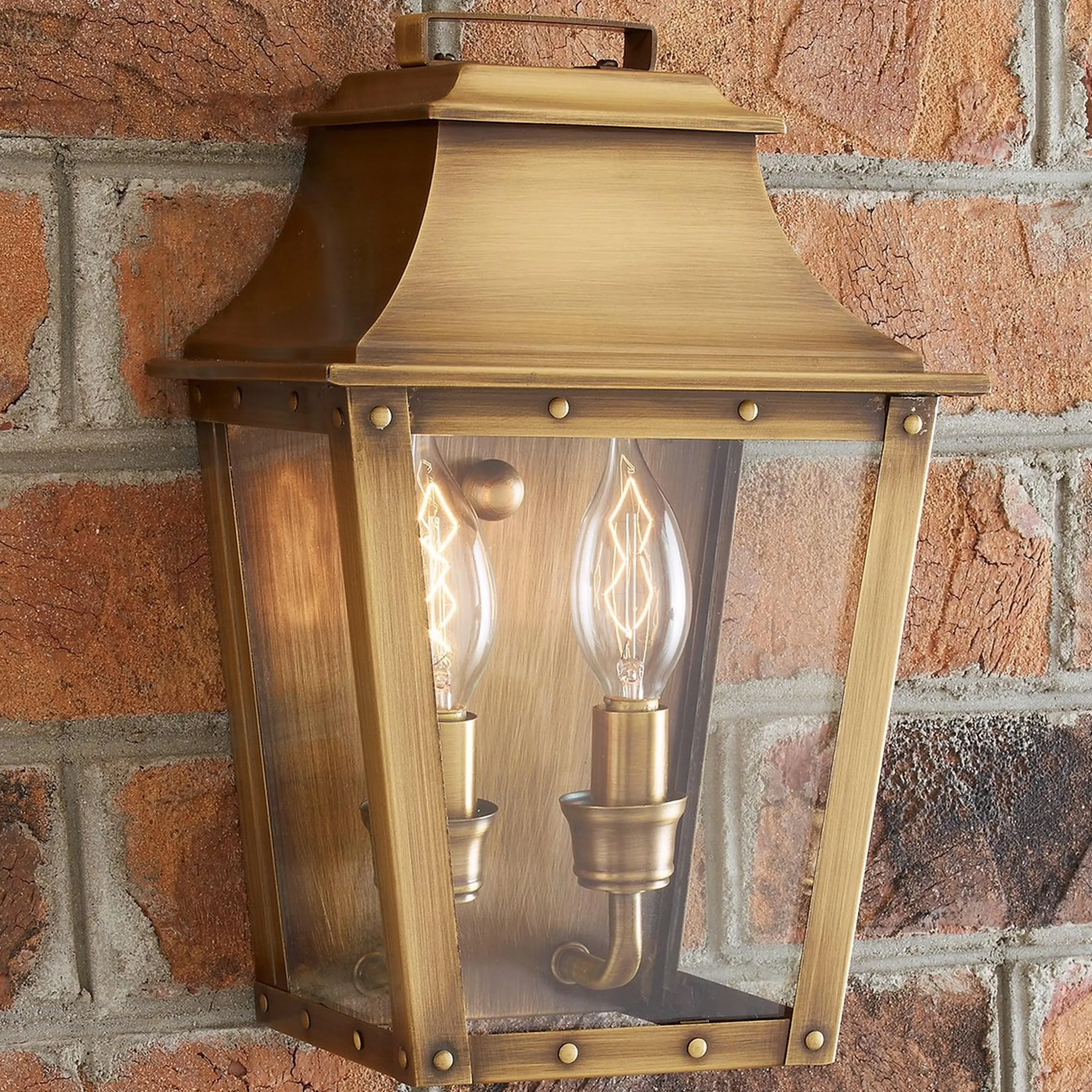 Traditional Studded Tapered Outdoor Sconce - Small