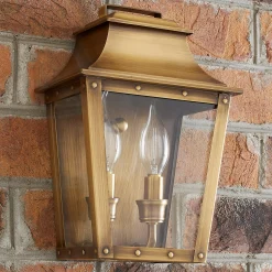 Traditional Studded Tapered Outdoor Sconce - Small