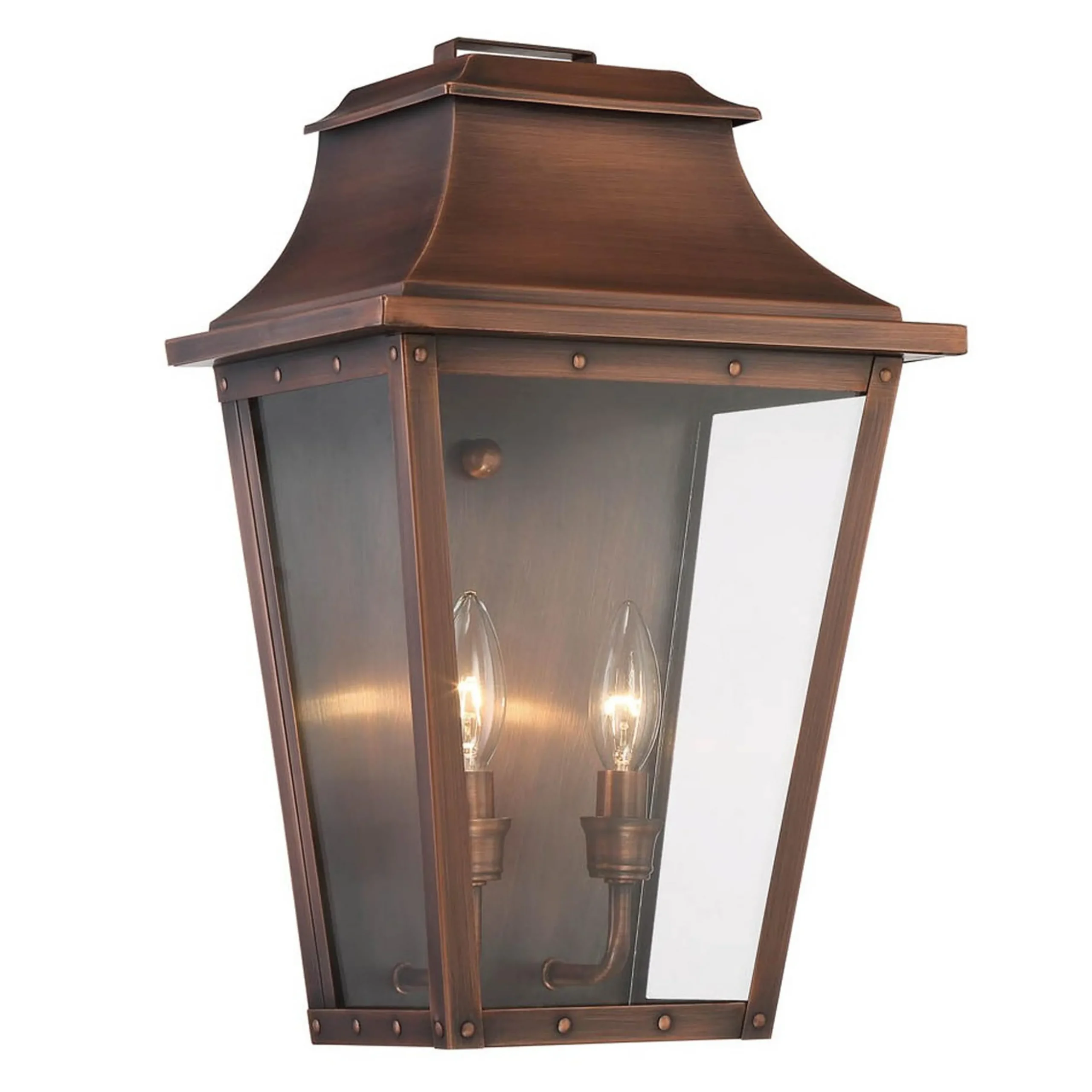 Traditional Studded Tapered Outdoor Sconce - Large