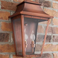 Traditional Studded Tapered Outdoor Sconce - Large