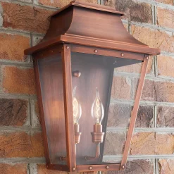 Traditional Studded Tapered Outdoor Sconce - Large