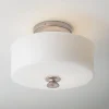 Traditional Urban Drum Glass Semi-Flush Ceiling Light