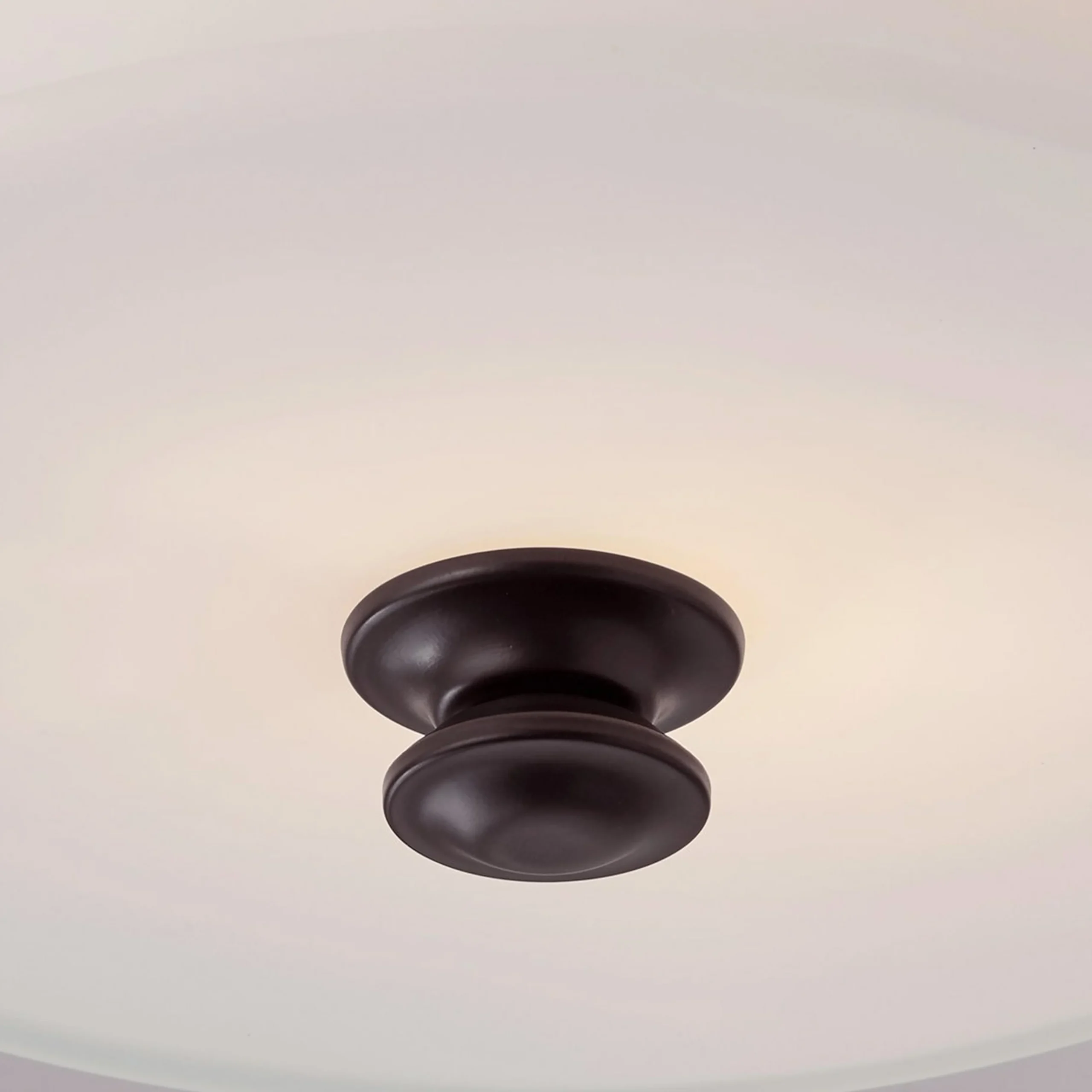 Traditional Urban Drum Glass Semi-Flush Ceiling Light