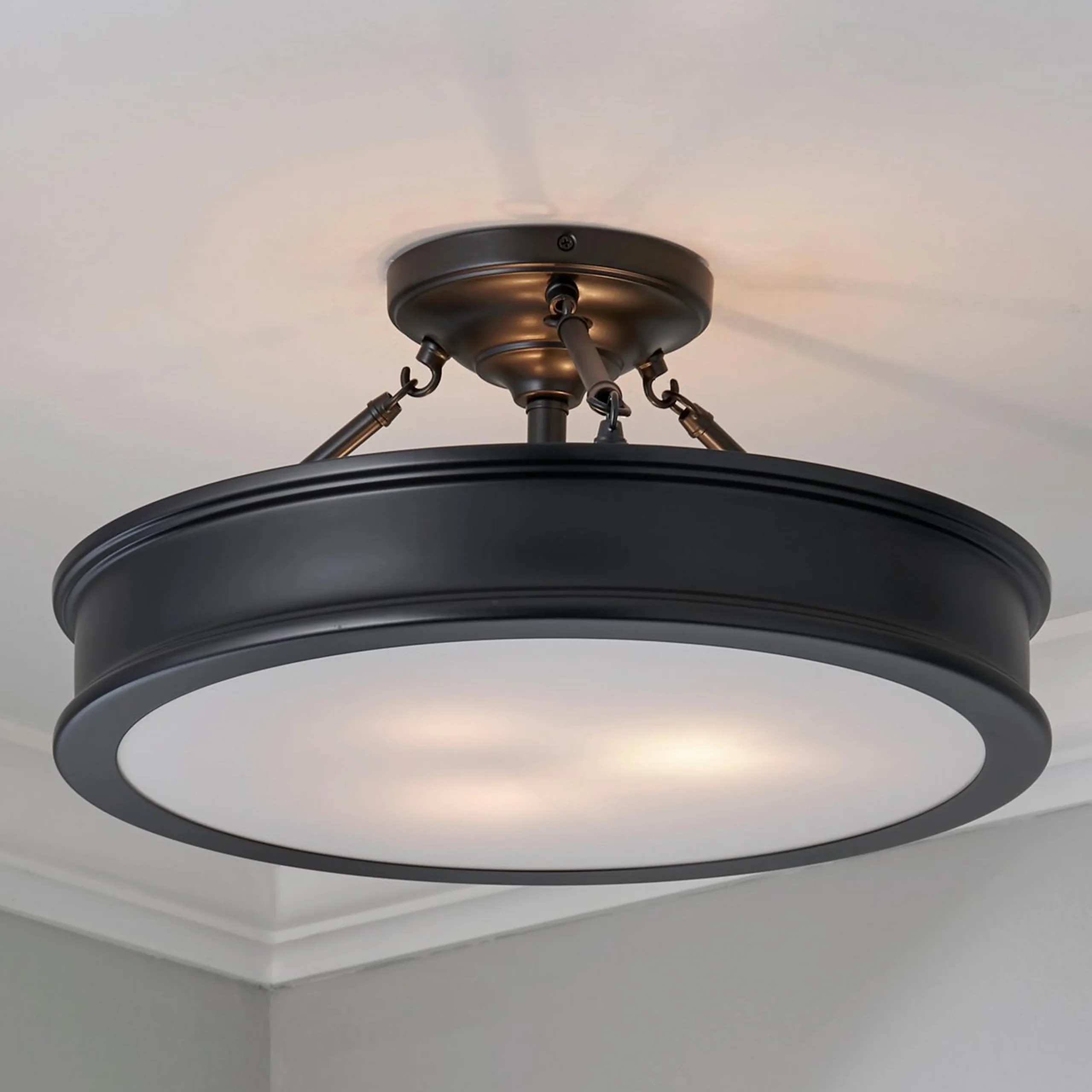 Traditional Urban Semi-Flush Ceiling Light