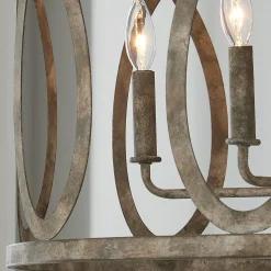 Transitional Cut Loop Drum Chandelier - 6 Light