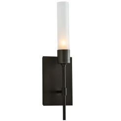 Transitional Torch Sconce - Frosted Glass