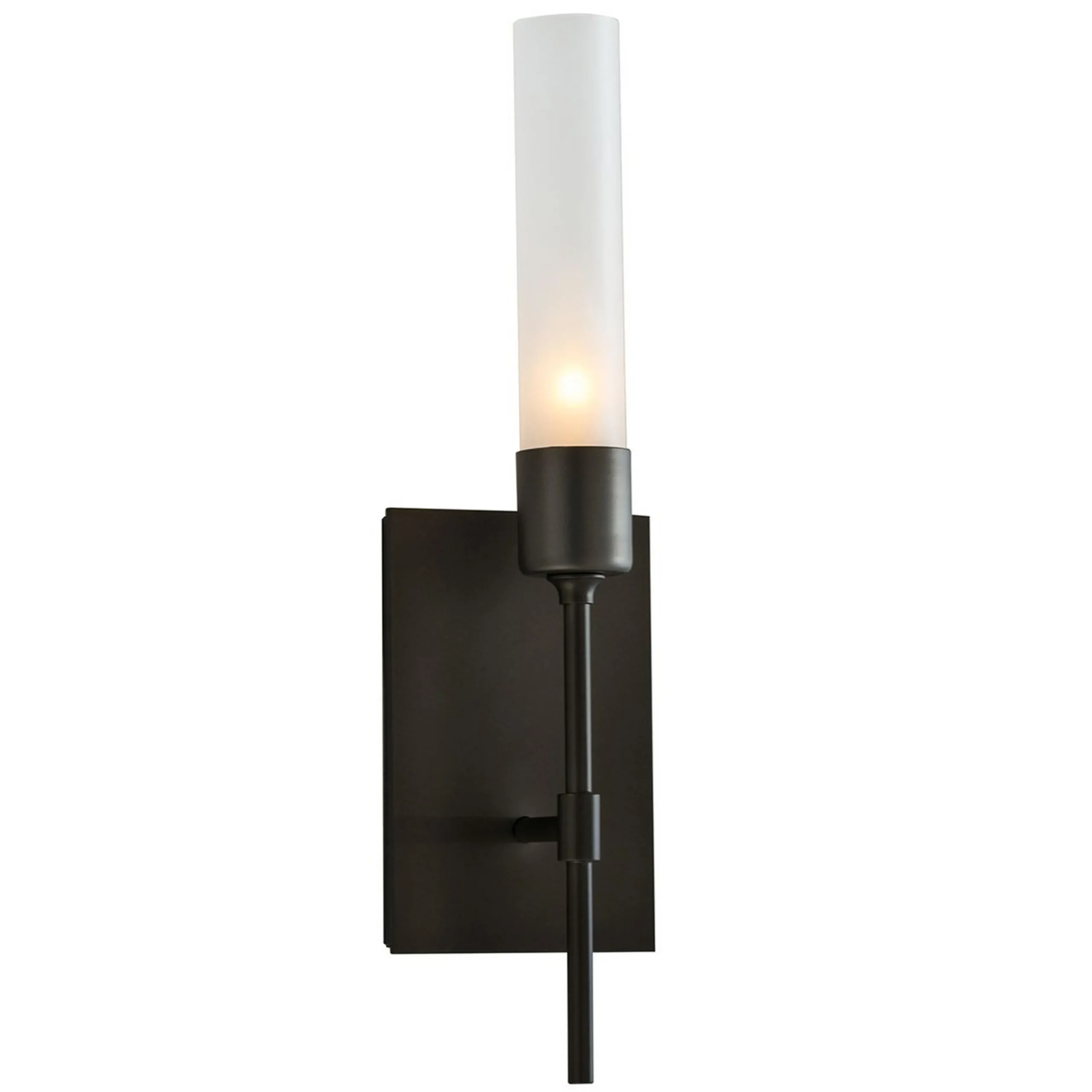 Transitional Torch Sconce - Frosted Glass