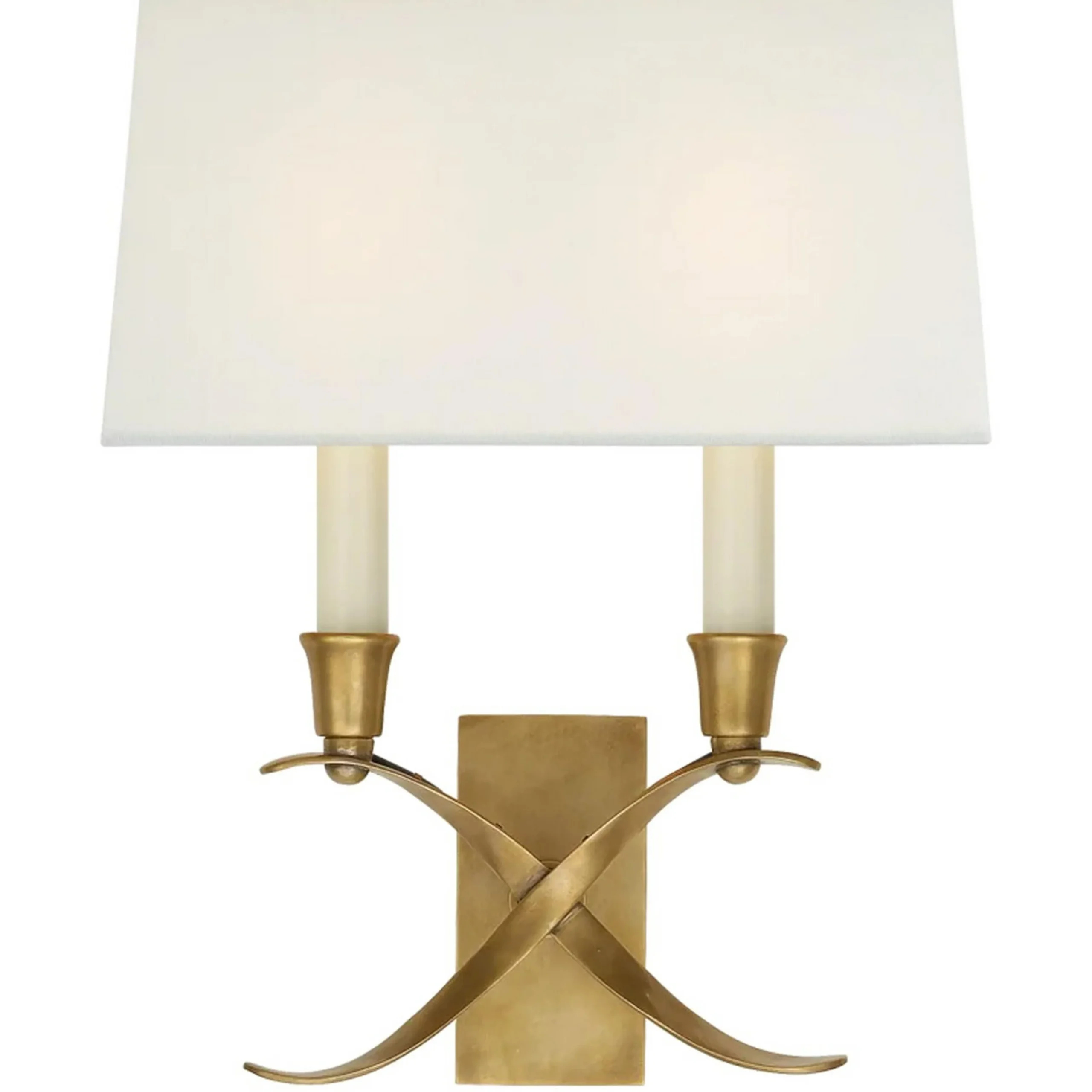 Transitional 'X' Wall Sconce with Shade - 2 Light