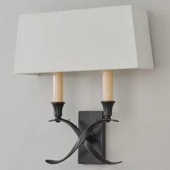 Transitional 'X' Wall Sconce with Shade - 2 Light